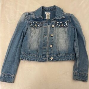 3 for $25! Bebe Denim‎ Jacket with Pearl Accents for girls